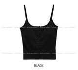 Pay ribbed button square-neck sleeveless (with cup)