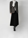 Brush wrap style flare long skirt