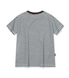 Falling Cat Stripe Crop Short Sleeve Tee