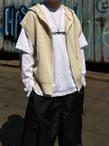 Over Hood Knit Zip-up Vest