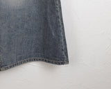 Lazer cut patch maxi denim long skirt