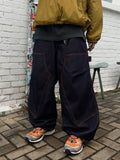 Orange Stitch Double Knee Denim