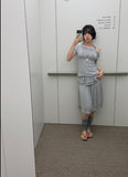 DOUBLE LAYERED MIDI SKIRT