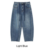 Rough Curved Washed Denim Pants