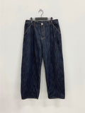 Raw denim indigo - one-tuck balloon denim