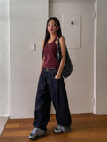 [U-BASIC] Cerandi Ribbed Y Mango Sleeveless