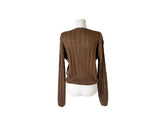 Groom Cable Round Neck Knit Cardigan