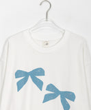 [BAONHAUS] Eunice Loose Fit Ribbon Printed T-Shirt