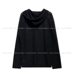 Layered see-through knitwear hoodie