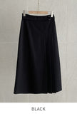 Belden Buckle Unbalance Pleated Long Skirt