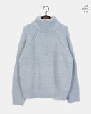 Gicle loose fit half zip-up boucle knit