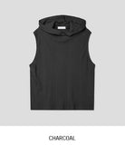 Mellie Ribbed High Neck Hood Sleeveless