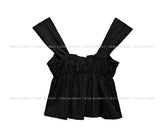 Mary's ribbon shirring crop blouse