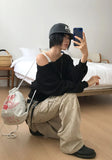OFF-SHOULDER CROP SWEAT