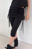 SHIRRING SKIRT-LAYERED PANTS
