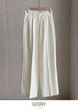 Look at Pintuck Straight Wide Slacks