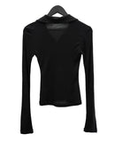 Rubber Wool See-Through Collar Tee