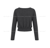 Pint Crop V-Neck Slim Long Sleeve