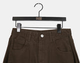 Putting side pin tuck wide cotton pants