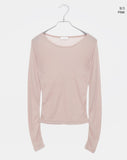 Leli See-Through Round Neck Long Sleeve T-Shirt