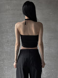 Rose shirring halter top