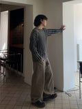 Pigment Washed Damage Ribbed Knit