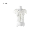 Apol Tie Crop Puff Blouse