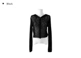 Gala See-Through Hood Crop Knit Cardigan
