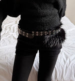 VELOUR LAYERED MINI SKIRT