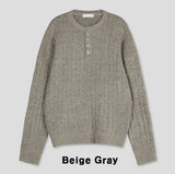 Rubin Cable Henley Neck Knit