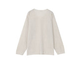 Bone linen V-neck knit