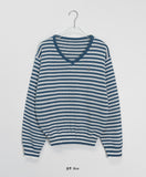 Pushio Stripe V-Neck Knit