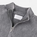 4D Garments Washed Half-Zip Knit