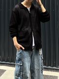 Cold Punching Collar Knit Zip-Up