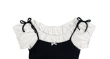 [Fake Layered] Sund Ribbon Sleeveless Layered Puff Short Sleeve T-Shirt