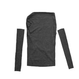 3-piece set Unbalanced hand warmer one-off tee