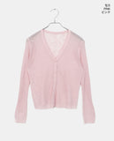 Dove See-through V-neck Two-Way Button Cardigan