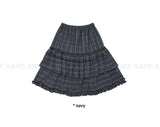 CHECK TIERED FRILL SKIRT