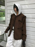 (WOOL) FRINGE POCKET TWEED JACKET