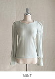 Spring Ersa Heart Neck Ribbed T-Shirt
