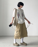 Drop Strap Bermuda Pants