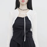 pesh string bolero + shirring sleeveless + shorts set