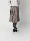 Leaven Wool Check Pleated Skirt