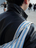 Carbon High-neck Crop Leather Jacket