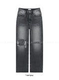 DARK KNEE RIP DENIM