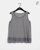 [MADE] Toyu pin tuck frill button lace sleeveless