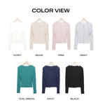Penzo Ribbed Round Long Sleeve Cardigan