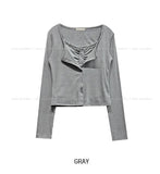 Seni Lace Button Layered Cardigan