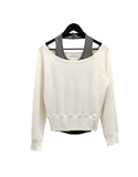 Blend Waffle Layered Halter Sweatshirt