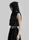 Punching Knit Bonnet Scarf
